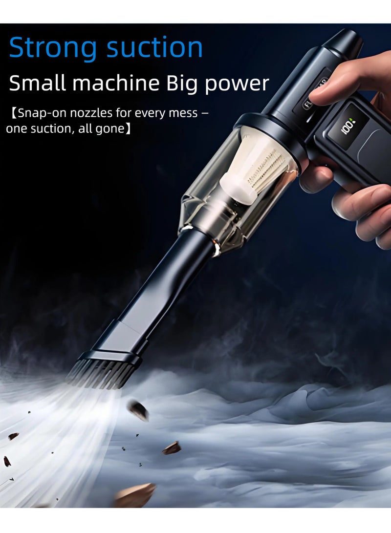 SYOSI Brushless Dual-Turbo Portable Jet Fan & Vacuum Blower – 35 M/S Wind Speed, LED Display, Rechargeable Wireless for Car & Home Cleaning  - Image 4
