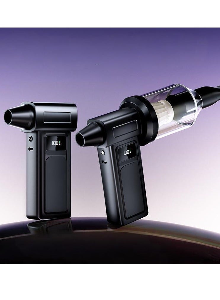 سيوسي مروحة نفاثة محمولة بدون فرشاة مزدوجة التوربو ومنفاخ مكنسة كهربائية - سرعة رياح 35 مترًا في الثانية، شاشة LED، قابلة لإعادة الشحن لاسلكيًا لتنظيف السيارة والمنزل - Image 2