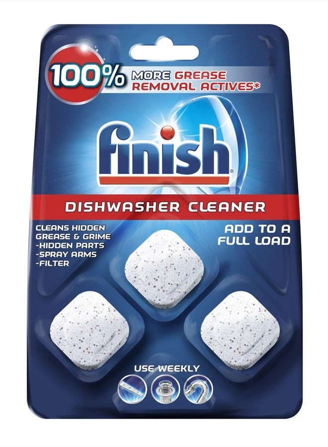 Finish In-Wash Dishwasher Cleaner: Clean Hidden Grease and Grime, 3 ct (Packaging May Vary) - Image 1