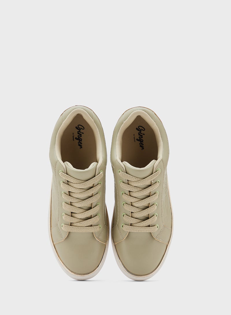 Ginger Floral Embossed Panel Sneakers  - Image 4