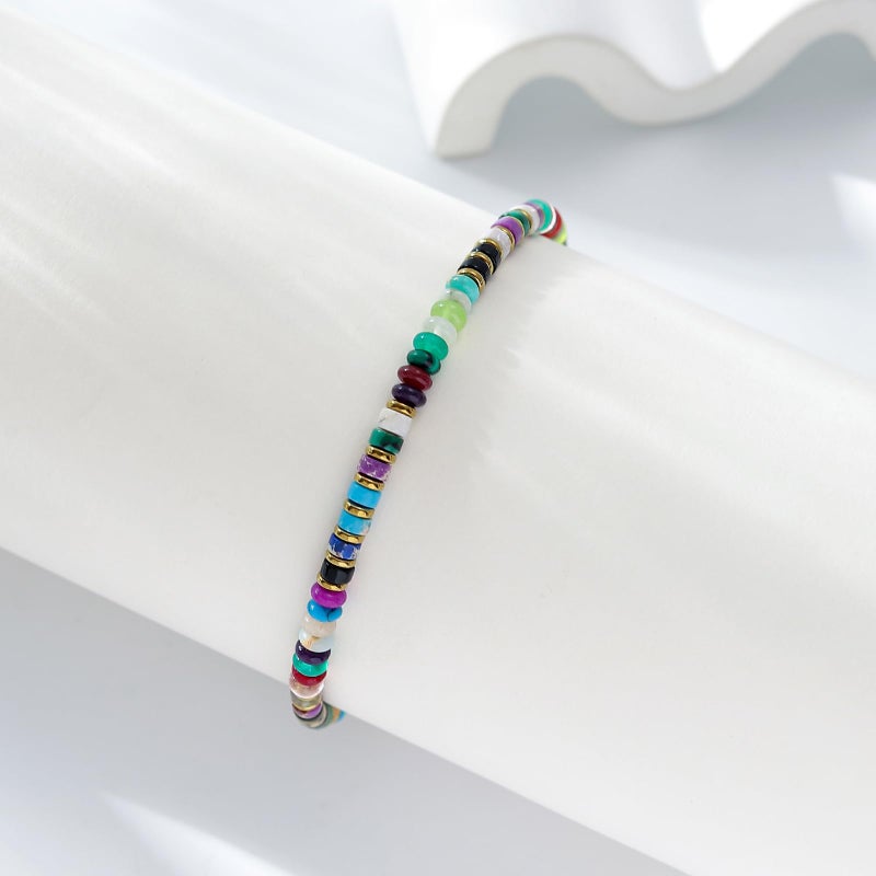 XIJIN Natural Stone Beaded Anklets for Women Handmade Beach Boho Turquoise Beads Ankle Bracelet Jewelry Gift for Her - Image 2