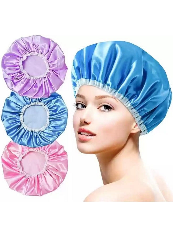 ATABZ Bath Essentials Shower bath Cap reusable pack of 3 - Image 1