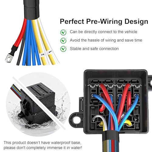Weasch 12V Pre-Wired Fuse Relay Box, 4-Pin 80A Relay Block and Kit, 2 Relays and 6 ATC/ATO Blade Fuses, for Cars Truck Marine Boat Jeep - Image 3