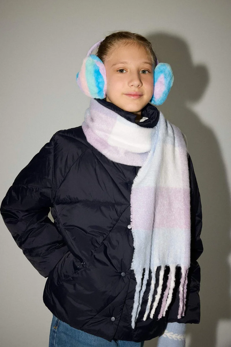 ديفاكتو Girl Plaid Neck Scarf
