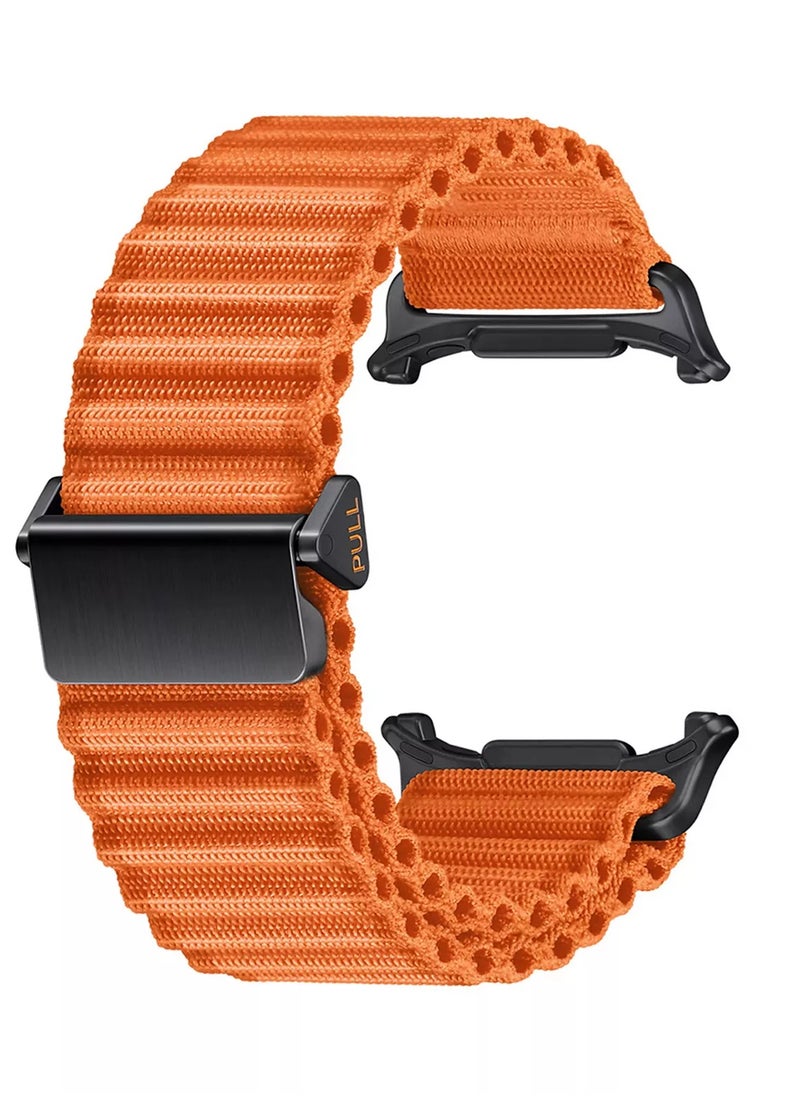 Rugged Band Compatible with Samsung Galaxy Watch 7 Ultra 47mm, Adjustable Soft Nylon Replacement Strap for Men Women, Wide Sport Band for Galaxy Watch 7 Ultra with One Click