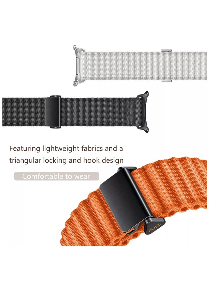 Rugged Band Compatible with Samsung Galaxy Watch 7 Ultra 47mm, Adjustable Soft Nylon Replacement Strap for Men Women, Wide Sport Band for Galaxy Watch 7 Ultra with One Click