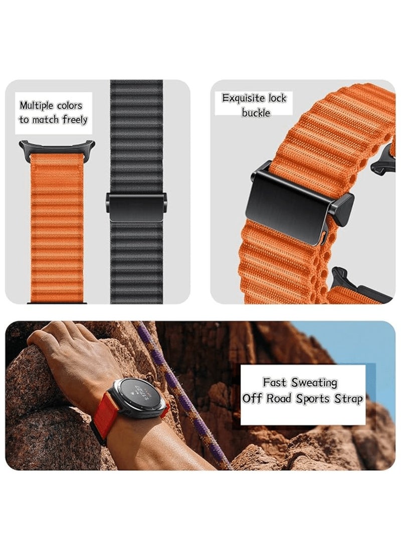 Rugged Band Compatible with Samsung Galaxy Watch 7 Ultra 47mm, Adjustable Soft Nylon Replacement Strap for Men Women, Wide Sport Band for Galaxy Watch 7 Ultra with One Click
