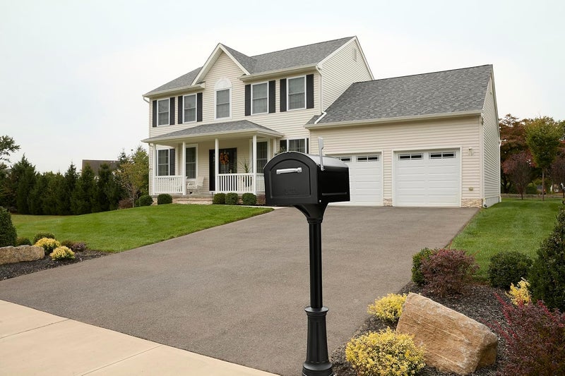 ARCHITECTURAL MAILBOXES Elevado Galvanized Steel Mailbox Post, 7517B-10, Black - Image 1