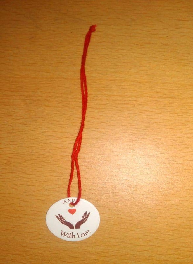 Atmiyamart Made with Love Round Tag Handmade homamade for Birthday, Valentine, Baby Shower 1 inch 100pcs - Image 2
