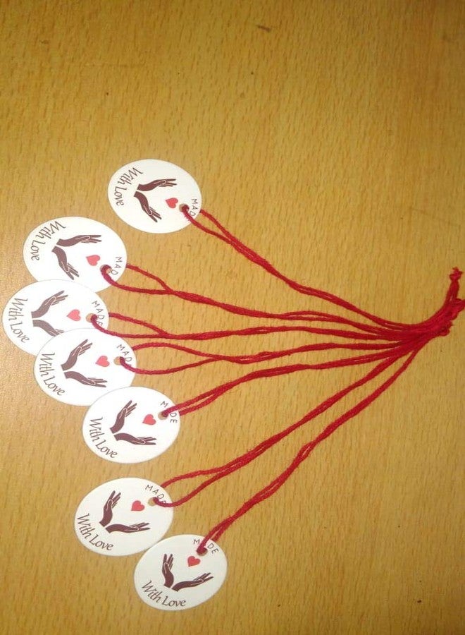 Atmiyamart Made with Love Round Tag Handmade homamade for Birthday, Valentine, Baby Shower 1 inch 100pcs - Image 1