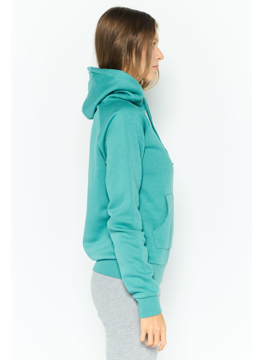 Hurley - Women Sportswear Fit Long Sleeve Outdoor Sweatshirt, Teal Green - Image 1