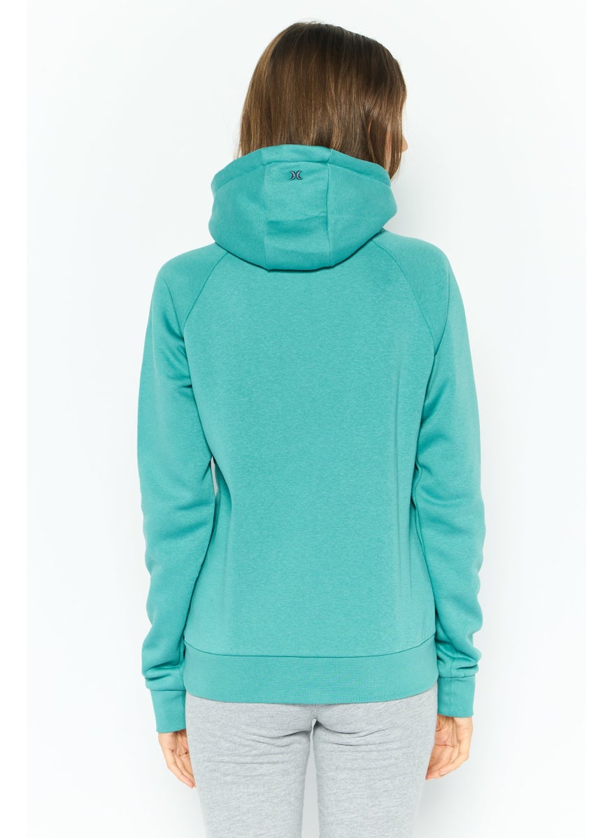 Hurley - Women Sportswear Fit Long Sleeve Outdoor Sweatshirt, Teal Green - Image 1