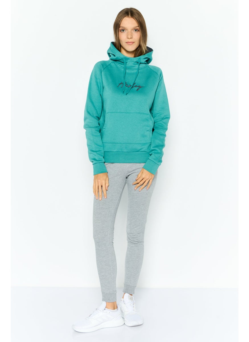Hurley - Women Sportswear Fit Long Sleeve Outdoor Sweatshirt, Teal Green - Image 1