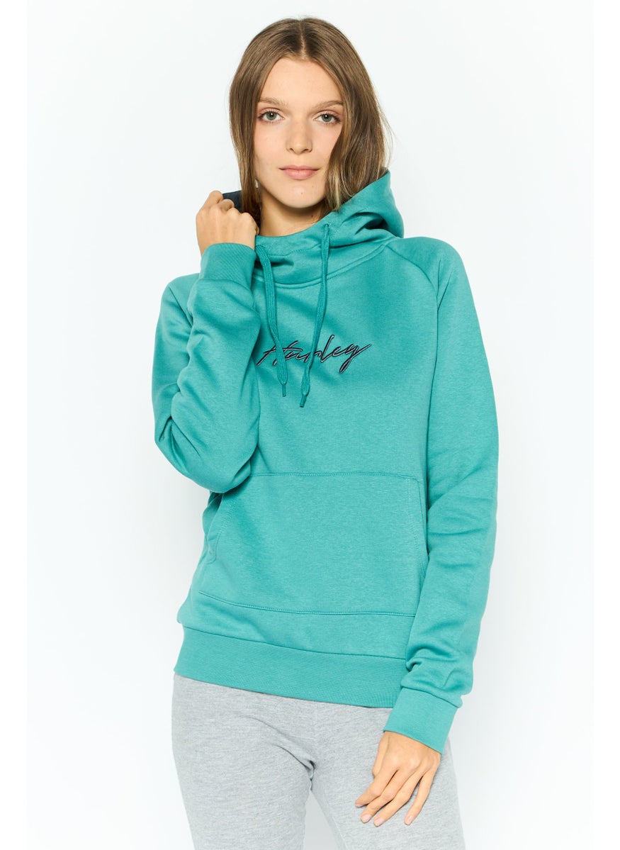 Hurley - Women Sportswear Fit Long Sleeve Outdoor Sweatshirt, Teal Green - Image 1