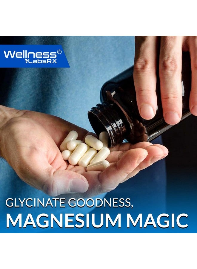 WELLNESS LABSRX Magnesium Glycinate Capsules - 750mg | 120 Count, Magnesium Supplement for Women and Men - Pure Complex Glicinato De Magnesio, High Absorption, Heart Health, Sleep Supplement - Image 5