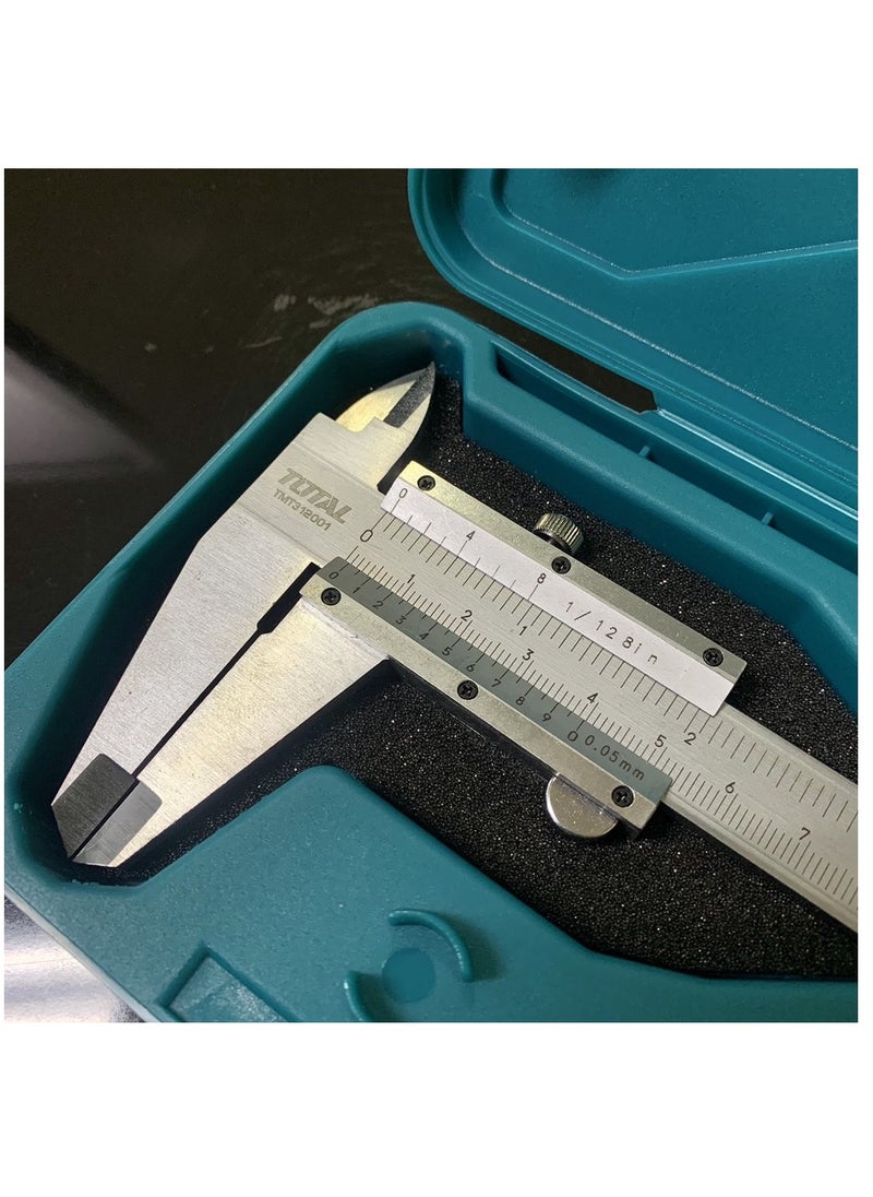 TOTAL TOTAL Vernier Caliper 0-200mm, Carbon Steel, Precision Measurement Tool with Metric & Inch Readings, 0.05mm Accuracy – Ideal for Engineering, DIY, and Professional Use  - Image 2