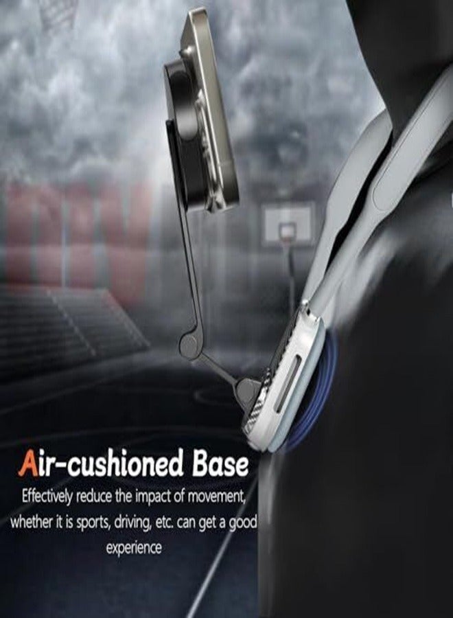 Magnetic Neck Mount for Phones, Cell Phone Holder Stand Hanging on Neck POV/Vlog Selfie Hand Free Necklace Phone Strap Video Recording for iPhone 15 14 13 12 Series Android Phones (Grey) - Image 2