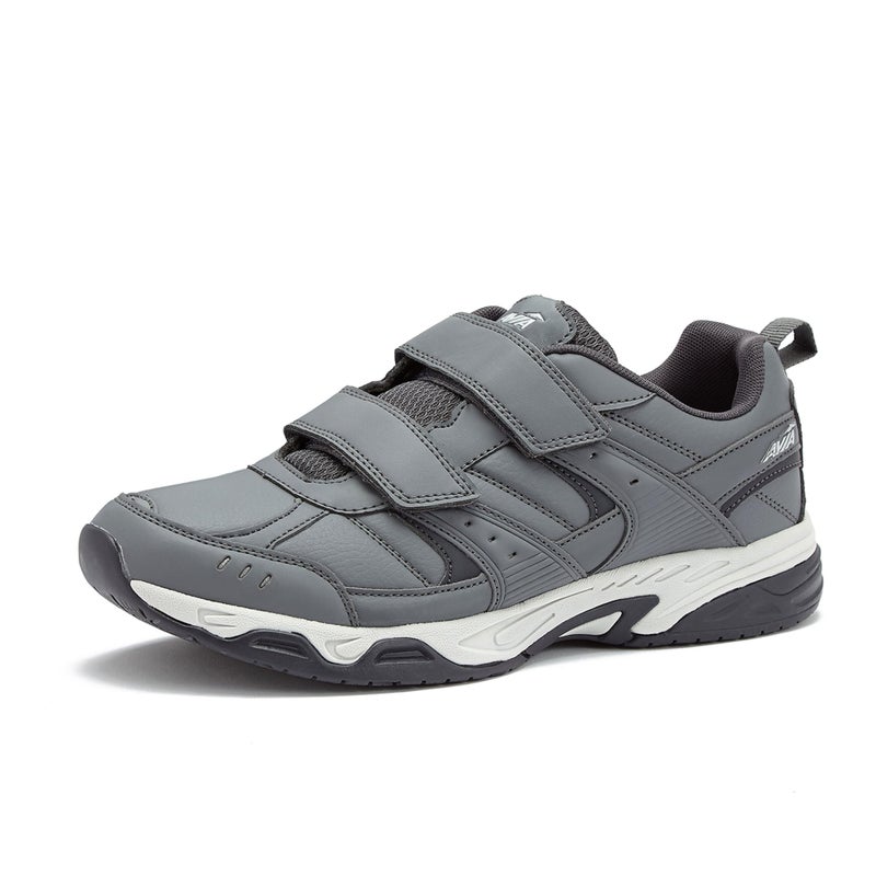 Avia Avi-Union II Strap Non Slip Shoes for Men, Hook and Loop Mens Walking Shoes with Memory Foam - Grey, 9 Extra Wide
