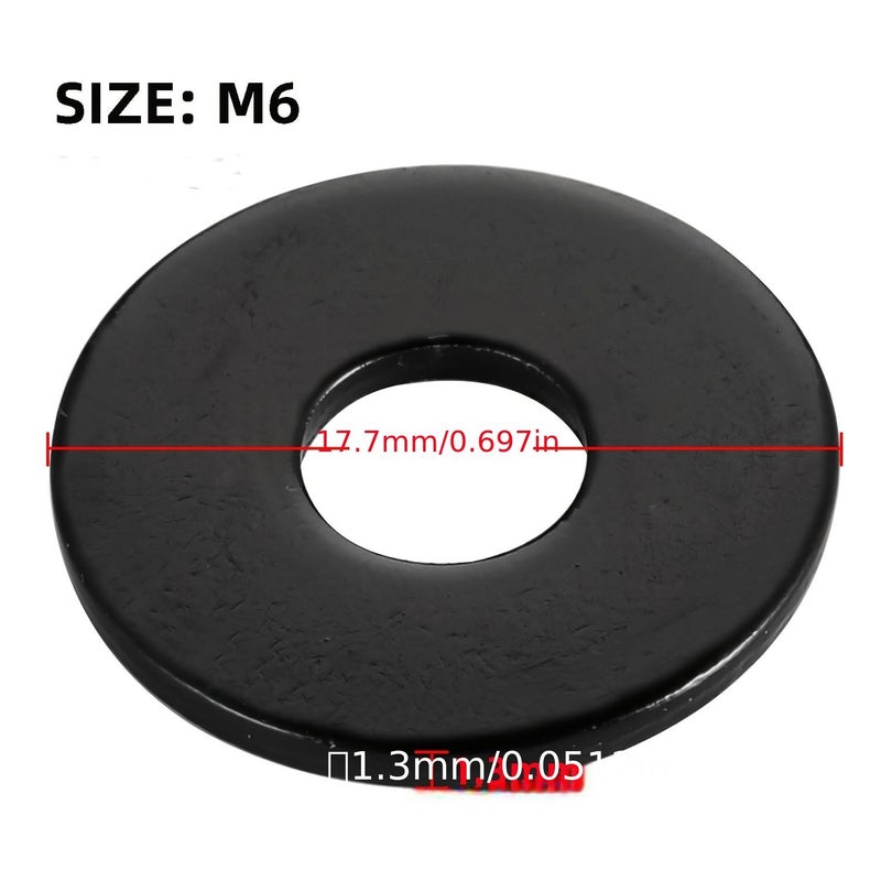 18-8 304 Stainless Steel M6 Flat Washers 10pcs 17.7mm Outer Diameter - Image 3
