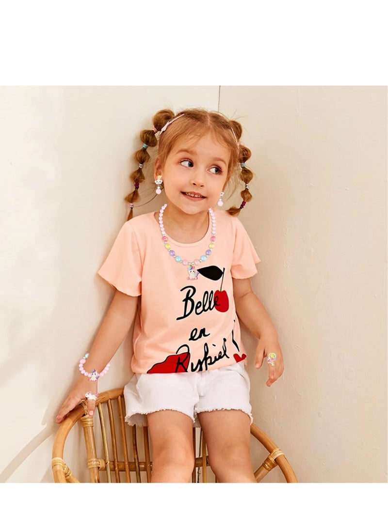 Generic - Unicorn Crossbody Bag for Girls with Matching Jewelry Set - Princess Necklace, Bracelet, Rings & Earrings - Perfect Dress-Up Accessories & Party Favors Gift - Image 1