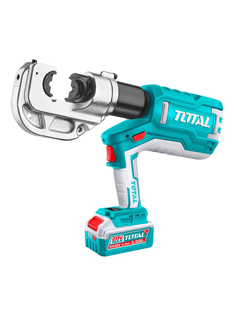TOTAL 20V Cordless Hydraulic Crimping Tool (120KN Force) - 16-400mm² Professional Power Crimper with LED Usage Display, 12 Crimping Dies, 2x 5.0Ah Batteries & 4A Fast Charger - TCTLI2005 - Image 4