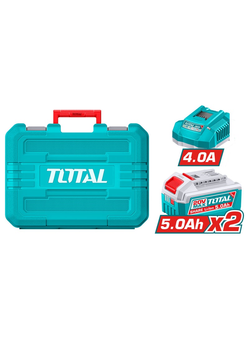 TOTAL 20V Cordless Hydraulic Crimping Tool (120KN Force) - 16-400mm² Professional Power Crimper with LED Usage Display, 12 Crimping Dies, 2x 5.0Ah Batteries & 4A Fast Charger - TCTLI2005 - Image 5