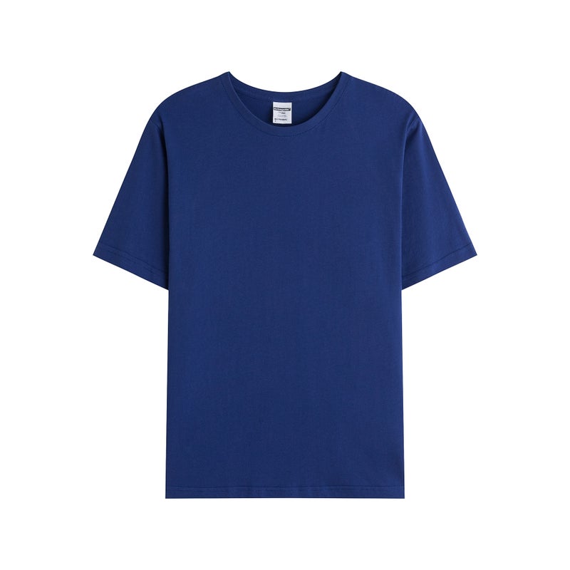 200 grams of pure cotton combed siro spinning advertising cultural shirt diy blank base shirt short sleeve t-shirt custom logo Classic Blue 
