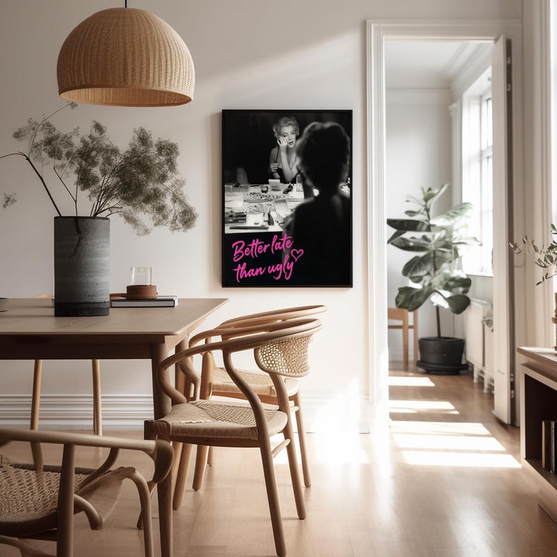 Poster Master Marilyn Print - Better Late Than Ugly Poster - Altered Art - Gift for Men & Women - Popular Fashion Art - Chic Decor for Bathroom or Girl's Room - 8x10 UNFRAMED Wall Art - Image 5