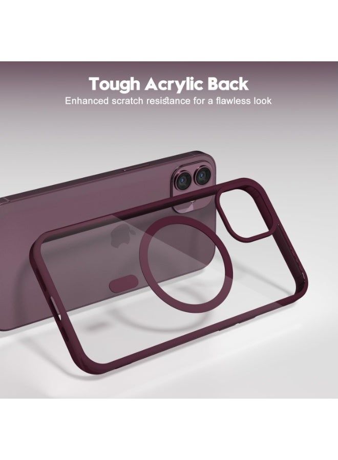 أكاليكس حافظة مغناطيسية لهاتف iPhone 12 وiPhone 12 Pro، متوافقة مع MagSafe، غطاء فاخر مطلي، حافظة هاتف واقية شفافة ناعمة من مادة TPU مقاومة للصدمات، (أرجواني غامق) - Image 2