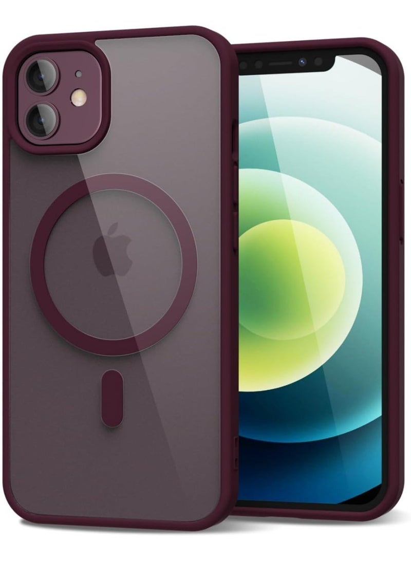 أكاليكس حافظة مغناطيسية لهاتف iPhone 12 وiPhone 12 Pro، متوافقة مع MagSafe، غطاء فاخر مطلي، حافظة هاتف واقية شفافة ناعمة من مادة TPU مقاومة للصدمات، (أرجواني غامق) - Image 1