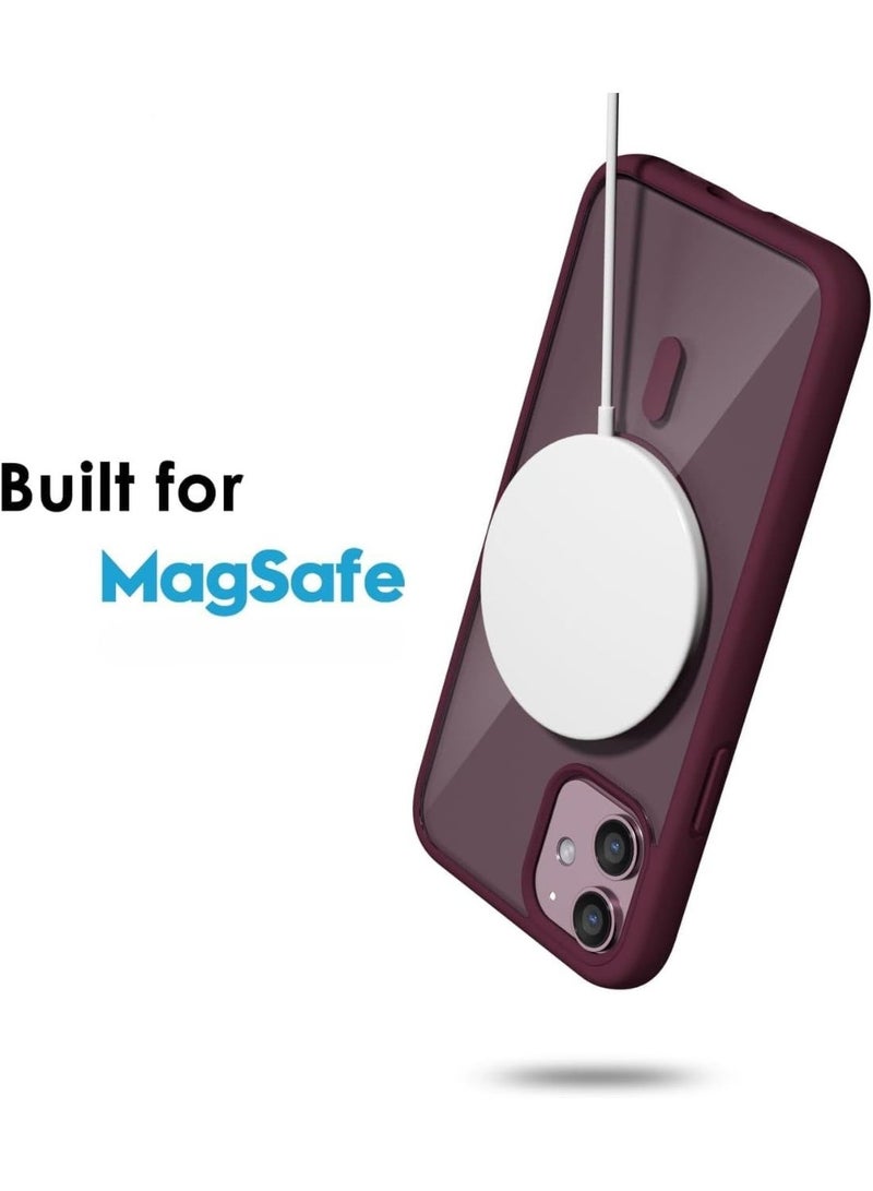 أكاليكس حافظة مغناطيسية لهاتف iPhone 12 وiPhone 12 Pro، متوافقة مع MagSafe، غطاء فاخر مطلي، حافظة هاتف واقية شفافة ناعمة من مادة TPU مقاومة للصدمات، (أرجواني غامق) - Image 4