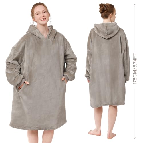 LetsFunny Blanket Hoodie,Oversized Wearable Sherpa Fleece Blanket Sweatshirt,Super Soft Warm Cozy with Giant Pocket,Gifts for Women Men Adults Teenagers Kids, One Size Fits All - Image 2