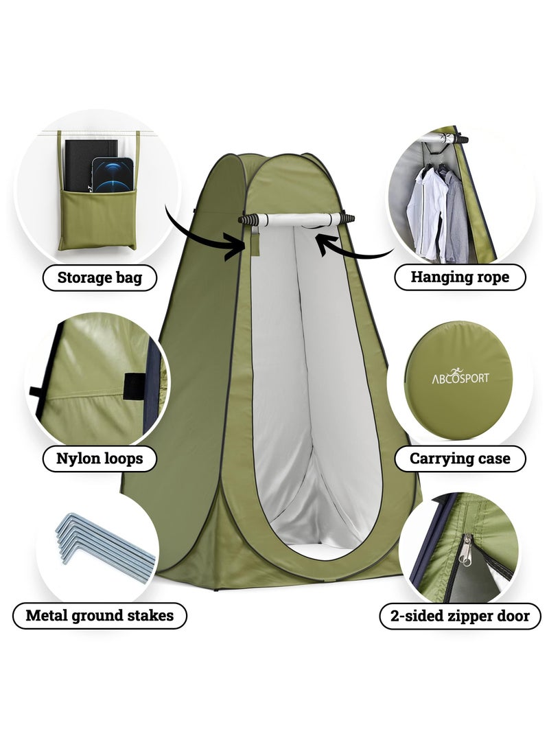 HEYAN Pop Up Portable Shower Tent with Floor for Camping Instant Outdoor Privacy Shelter Tent for Camping and Beach Easy Setup Foldable with Carry Bag Lightweight and Sturdy 190x120x120CM - Image 4