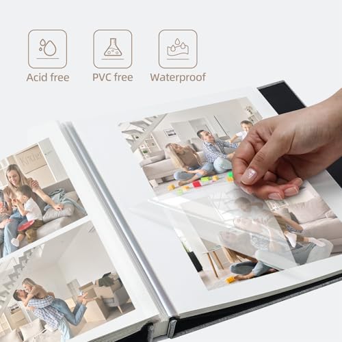 Vienrose Large Photo Album Self Adhesive for 4x6 5x7 8x10 Pictures Scrapbook Album DIY Scrap Book 40 Sticky Pages with A Metallic Pen - Image 4