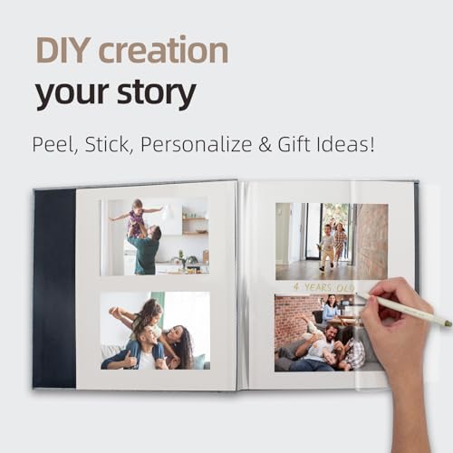 Vienrose Large Photo Album Self Adhesive for 4x6 5x7 8x10 Pictures Scrapbook Album DIY Scrap Book 40 Sticky Pages with A Metallic Pen - Image 2