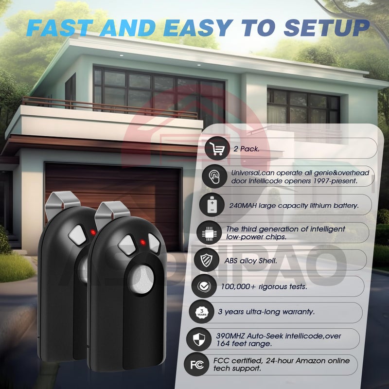 ASONPAO 2 لـ GIT-3/ACSCTG النوع 3 Intellicode Genie فتحت باب المرآب عن بعد ضمان 3 سنوات - Image 3
