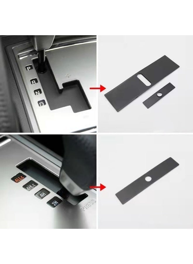 Car Shift Panel Dust Cover, 8015A066 8015A065 2PCs Shift Lever Panel Trim Strip Easy to Install Gear Shift Panel Cover Replacement for Mitsubishi Pajero V93 V80 V87 V97 - Image 2