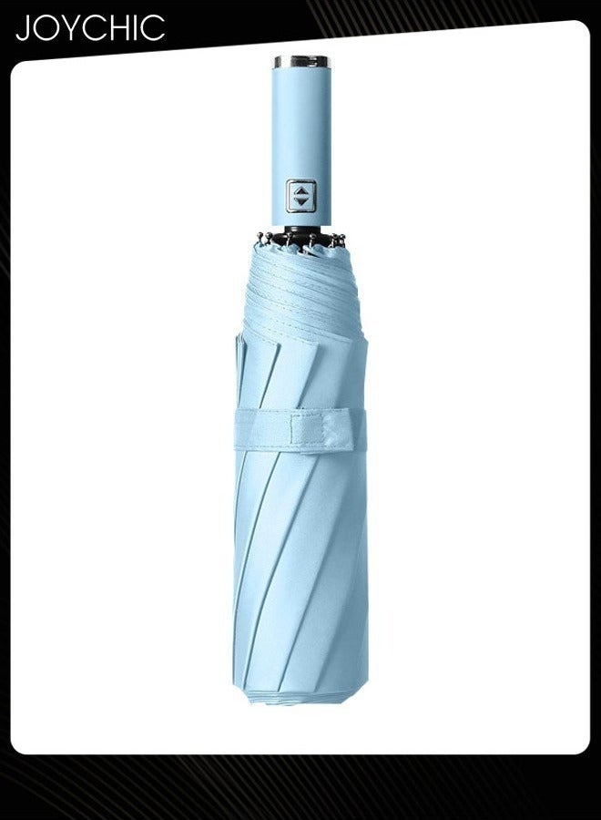 Joychic 10 Ribs Automatic Rainproof Windproof Umbrella Portable UV-Protection Folding Travel Umbrella For Men Women Blue  - Image 2