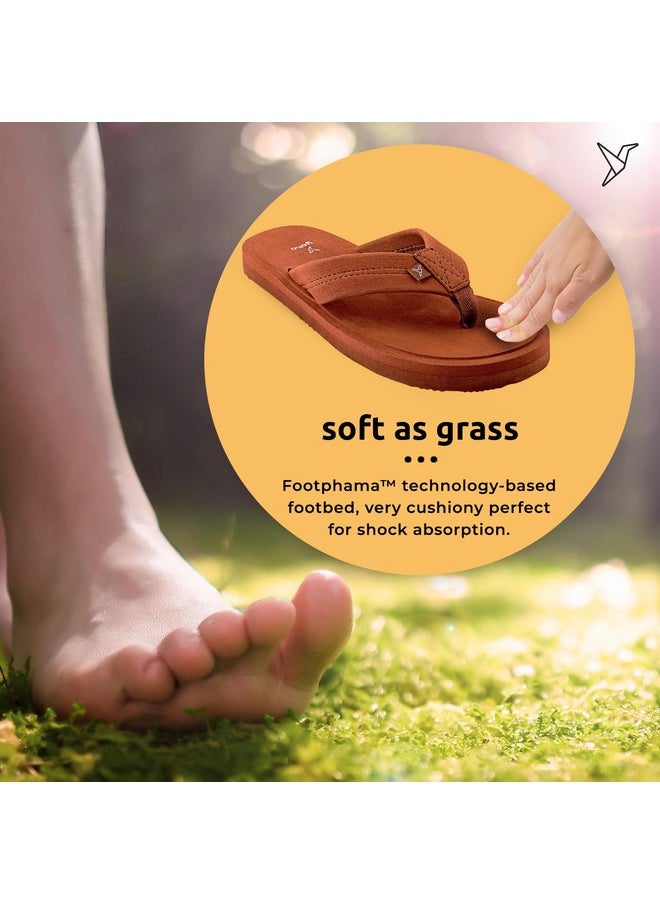 YOHO YOHO Men Tan soft slippers | comfortable and stylish flip flop slippers for Men in exciting colors | Daily Use| Lightweight | Anti Skid Chappal | Bubbles Size- 9  - Image 2