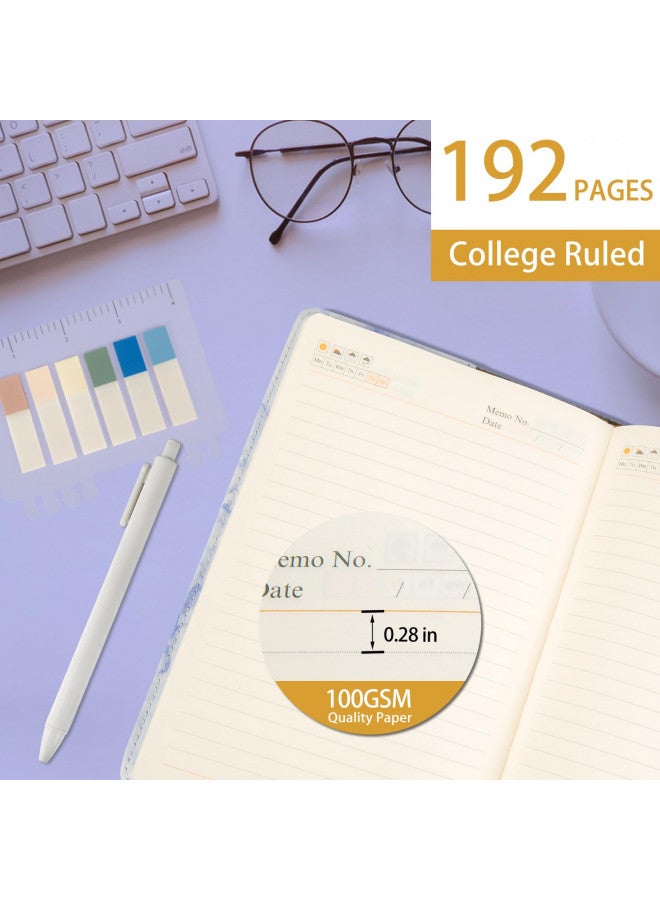 Kutoda Marble Diary with Lock, 192 Pages College Ruled Secret Journal with Lock, Waterproof Diary with Lock, A5 Journal with Lock, Cute Diary Stuff for Teen Girls (Purple) - Image 1