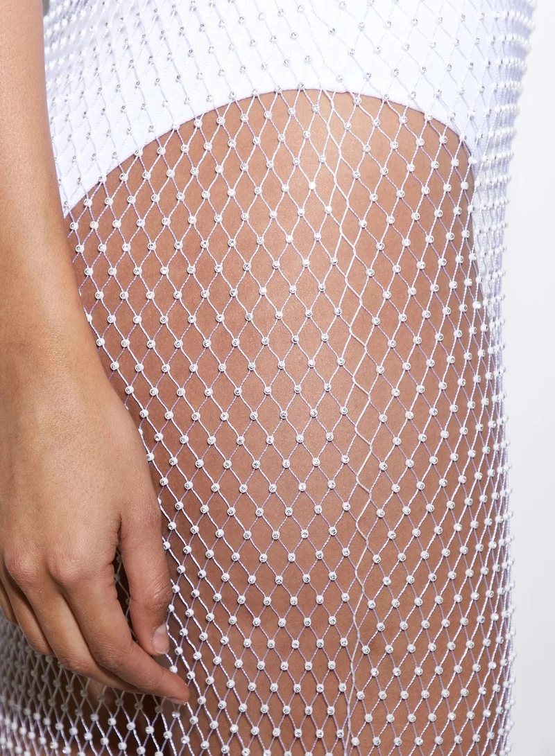 Missguided Jewelled Fishnet Dress