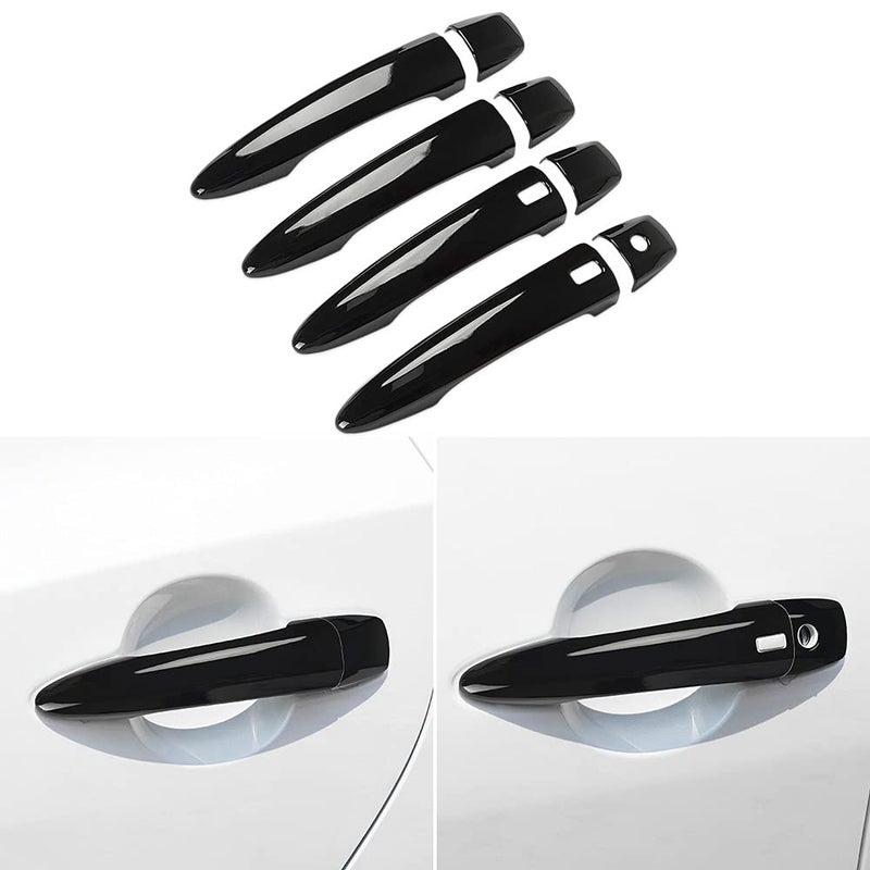 DLOVEG Car Door Handle Cover with Smart Keyless Holes Compatible for 20202023 2024 2025 Nissan Altima SR 20202023 2024 Sentra S SR SV Accessories Door Handle Cover Protector Gloosy Black