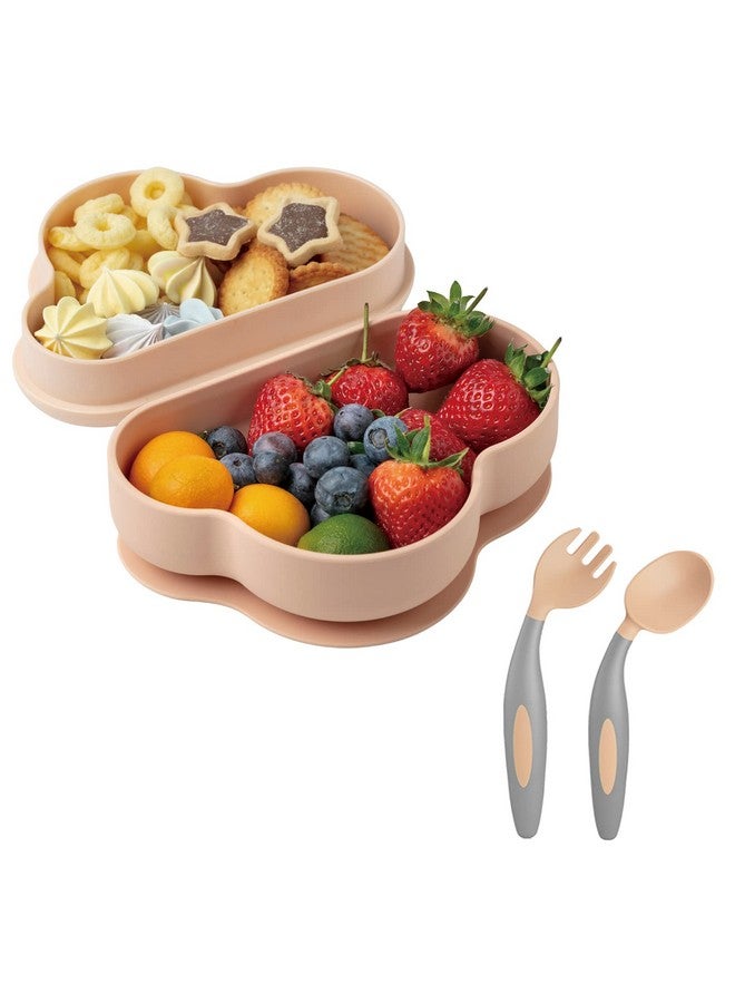 SUPERMAMA Suction Silicone Baby Feeding Set, 2 in 1 Baby Silicone Suction Bowls and Spoons, BPA Free, Infant Babies and Toddler Self Feeding Led Weaning - Image 1