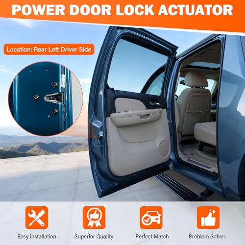 Yikesai Door Lock Latch Actuator - Rear Left Driver Side - Compatible with 2007 2008 2009 2010 2011 2012 2013 2014 Chevy Silverado, Suburban, Avalanche, Tahoe GMC Sierra, Yukon XL Cadillac Escalade ESV EXT - Image 3