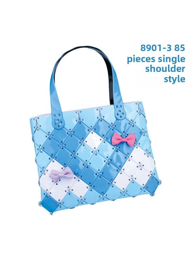 Children's Detachable Woven Shoulder Bag Handmade Material Bag Diy Handmade Bag Girl Gift Toy-Color:8901-3(85 Pieces)  - Image 1