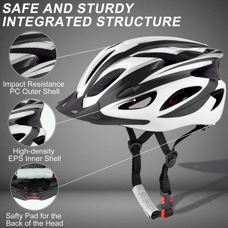 Zacro Adult Bike Helmet Lightweight for Men Women Comfort with Pads&Visor, Certified Bicycle Helmet for Adults Youth Mountain Road Biker - Image 2