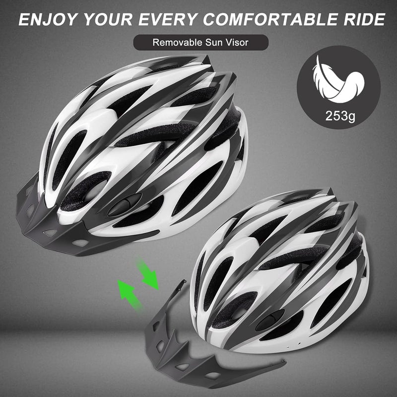 Zacro Adult Bike Helmet Lightweight for Men Women Comfort with Pads&Visor, Certified Bicycle Helmet for Adults Youth Mountain Road Biker - Image 5
