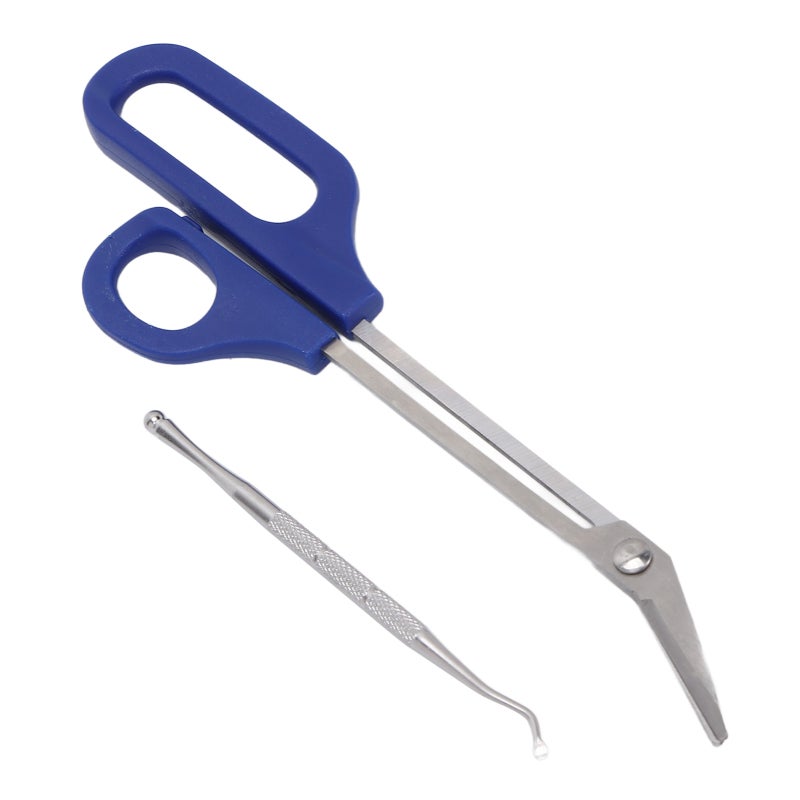 Long Handled Toenail Scissors 120x60x0.3cm Oblique Mouth - Ergonomic Toe Nail Clippers with Ingrown Toenail File for Elderly Pregnant Women - Image 3