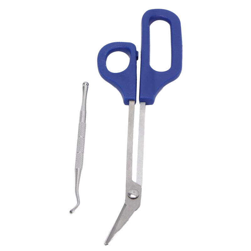 Long Handled Toenail Scissors 120x60x0.3cm Oblique Mouth - Ergonomic Toe Nail Clippers with Ingrown Toenail File for Elderly Pregnant Women - Image 2
