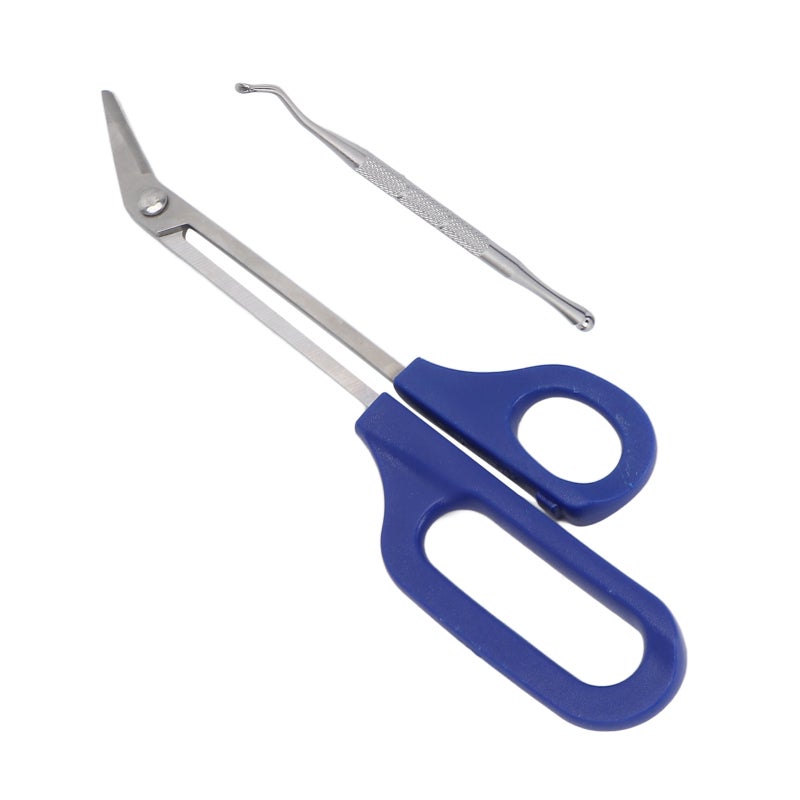 Long Handled Toenail Scissors 120x60x0.3cm Oblique Mouth - Ergonomic Toe Nail Clippers with Ingrown Toenail File for Elderly Pregnant Women - Image 4